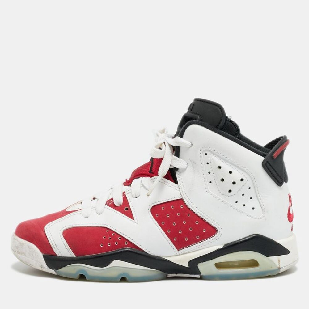 Air Jordans Carmine 6 Retro Size 36 White/red Leather And Nubuck Leather High